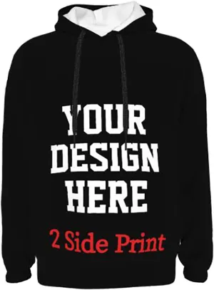 Custom Hoodie Design Your Own Hoodies Add Your Own Name Picture Text Black Personalized Hoodies