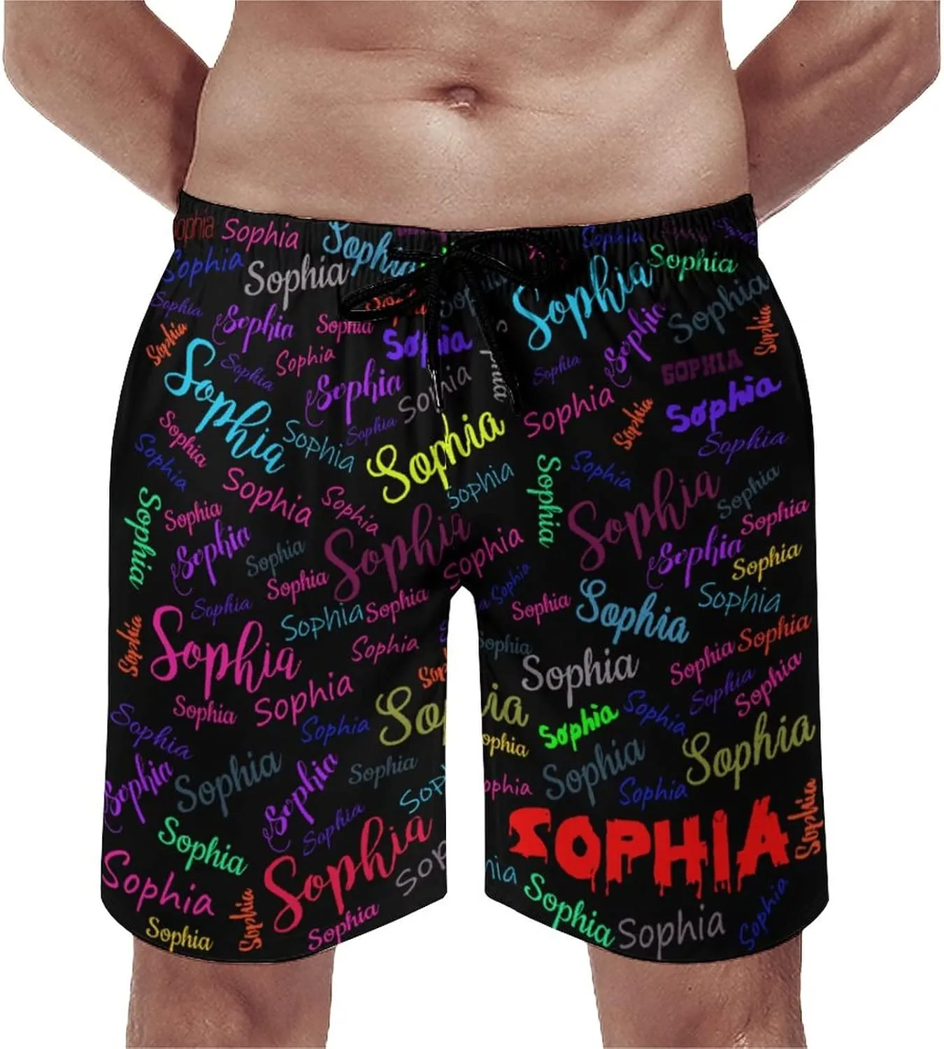 Custom Mens Swim Trunks with Faces Quick Dry Surf Board Shorts Personalized Photos Gifts