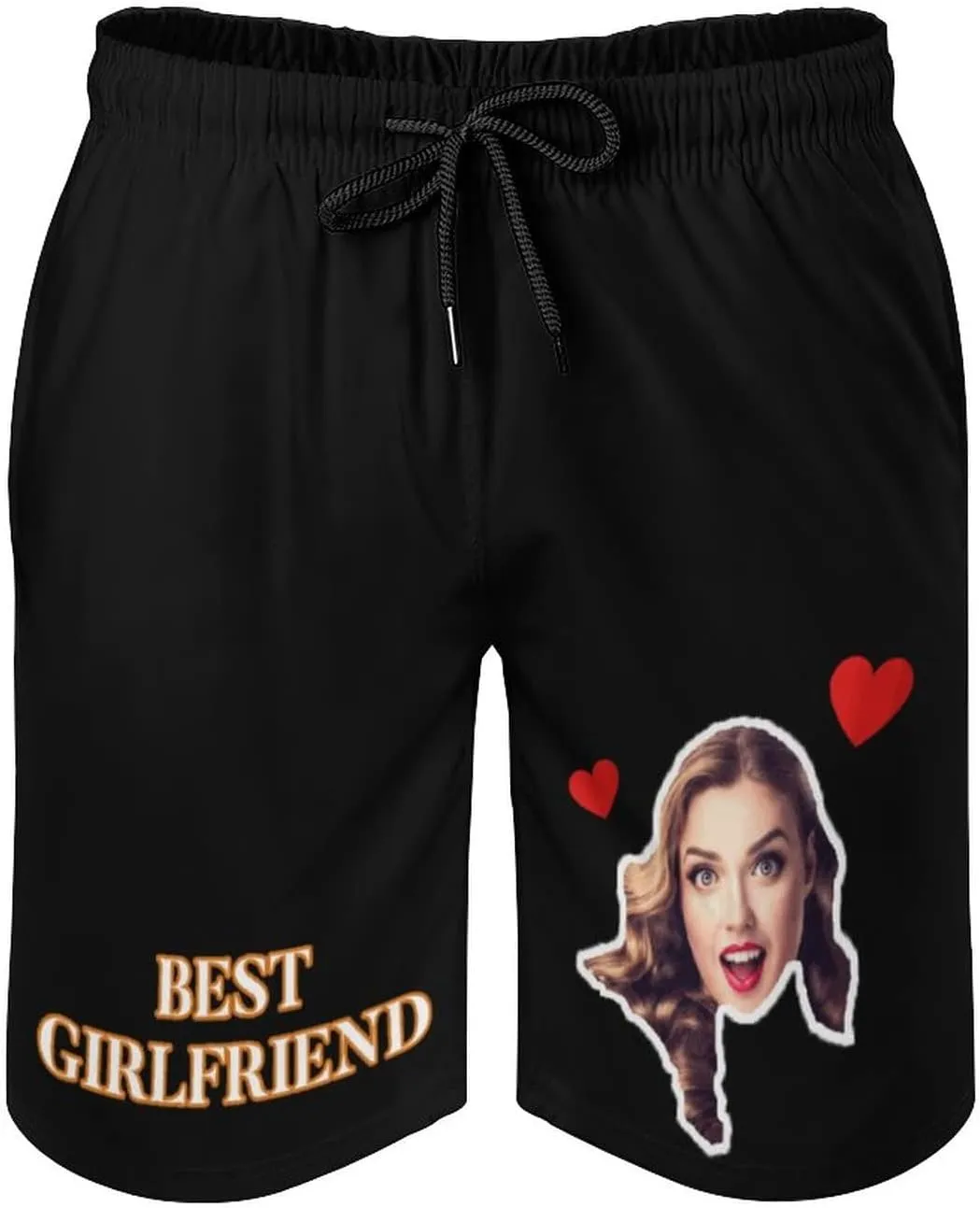 Custom Mens Swim Trunks with Faces Quick Dry Surf Board Shorts Personalized Photos Gifts
