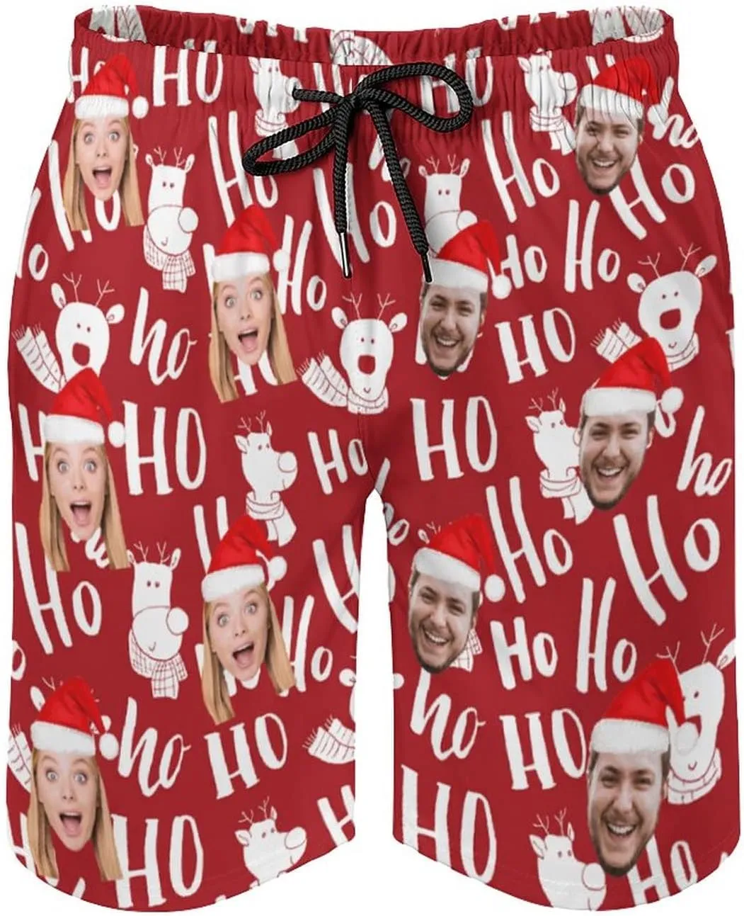 Custom Mens Swim Trunks with Faces Quick Dry Surf Board Shorts Personalized Photos Gifts