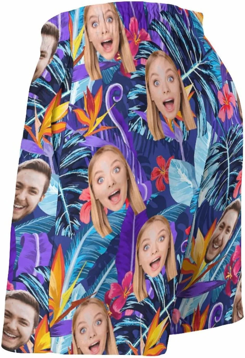Custom Mens Swim Trunks with Faces Quick Dry Surf Board Shorts Personalized Photos Gifts