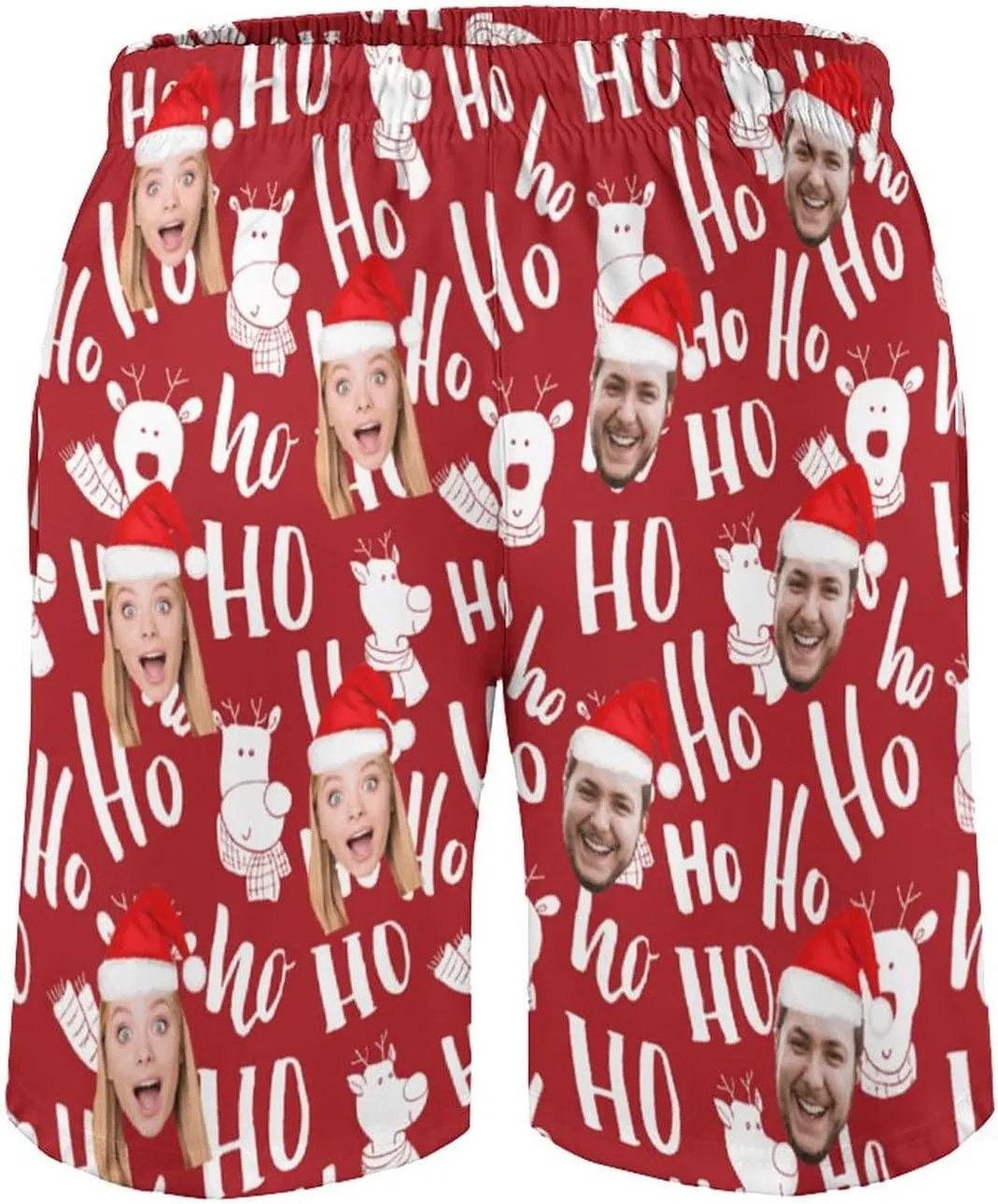 Custom Mens Swim Trunks with Faces Quick Dry Surf Board Shorts Personalized Photos Gifts