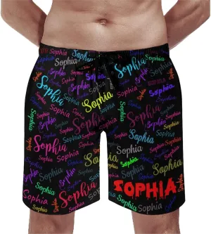 Custom Mens Swim Trunks with Faces Quick Dry Surf Board Shorts Personalized Photos Gifts
