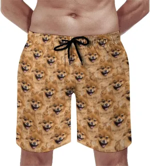 Custom Mens Swim Trunks with Faces Quick Dry Surf Board Shorts Personalized Photos Gifts