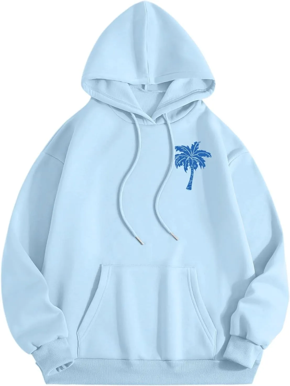 Cute 2 Piece Outfits Women, Teen Girls Preppy Puff Pullover Hoodies Pocket Drawstring Oversized Sweatpant Outfit Sets