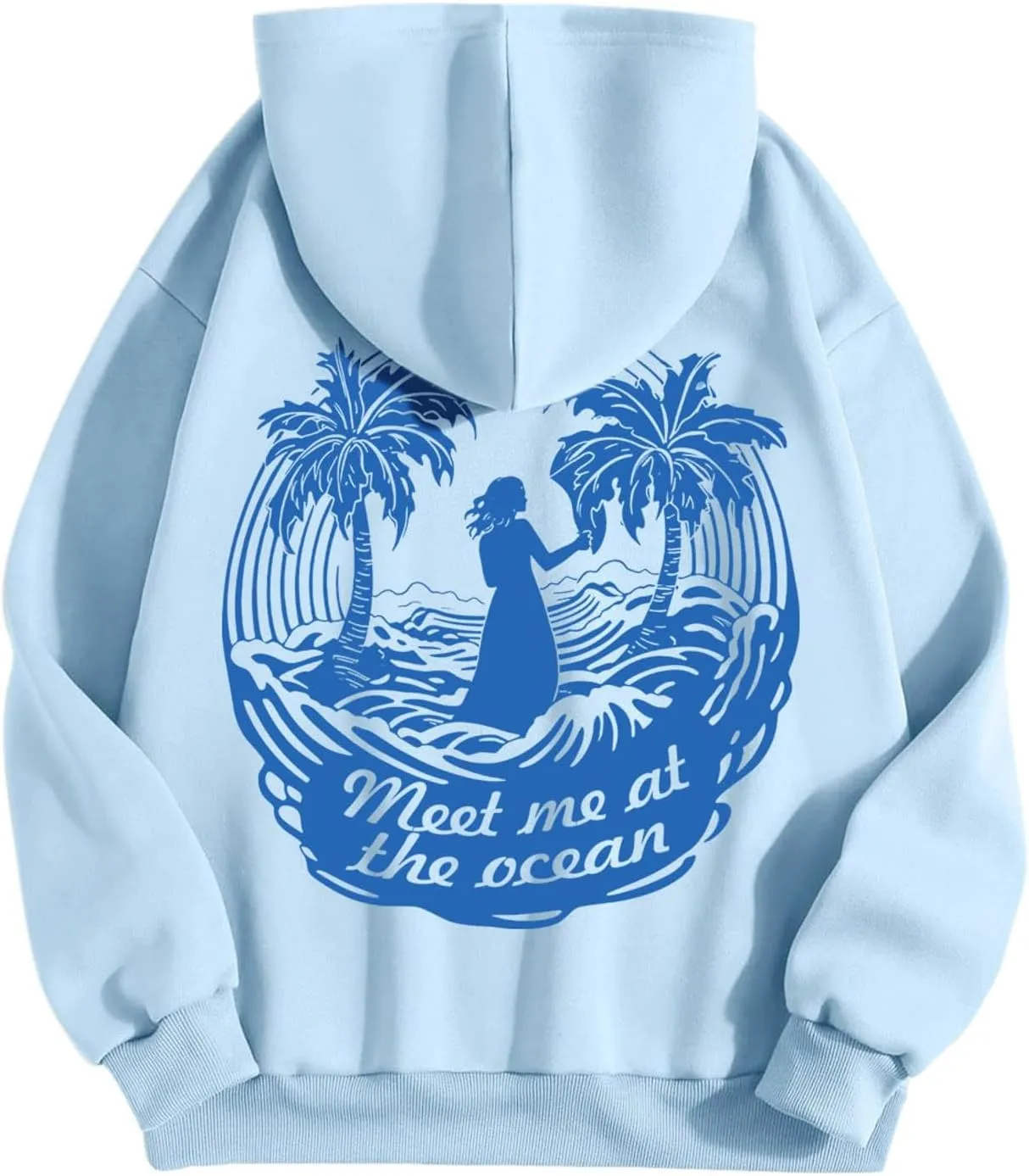 Cute 2 Piece Outfits Women, Teen Girls Preppy Puff Pullover Hoodies Pocket Drawstring Oversized Sweatpant Outfit Sets