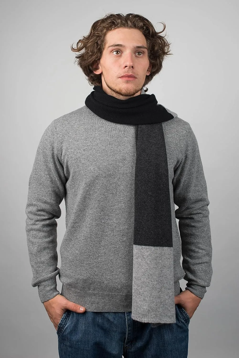 Dalle Piane Cashmere - 3 colors scarf 100% cashmere - Made in Italy - Man
