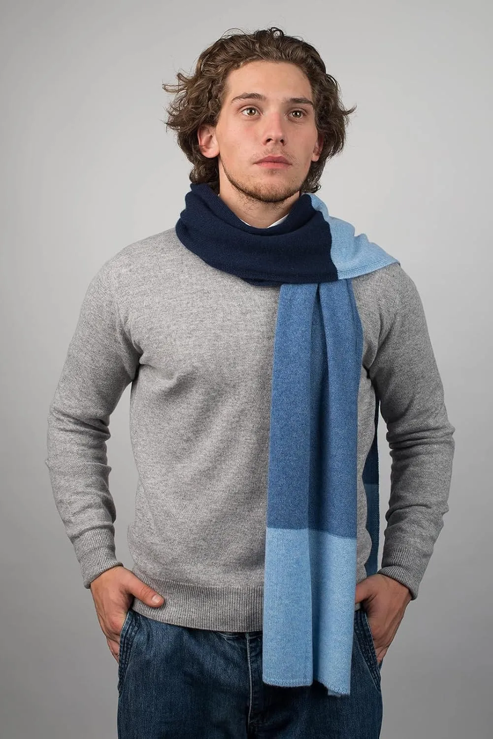 Dalle Piane Cashmere - 3 colors scarf 100% cashmere - Made in Italy - Man