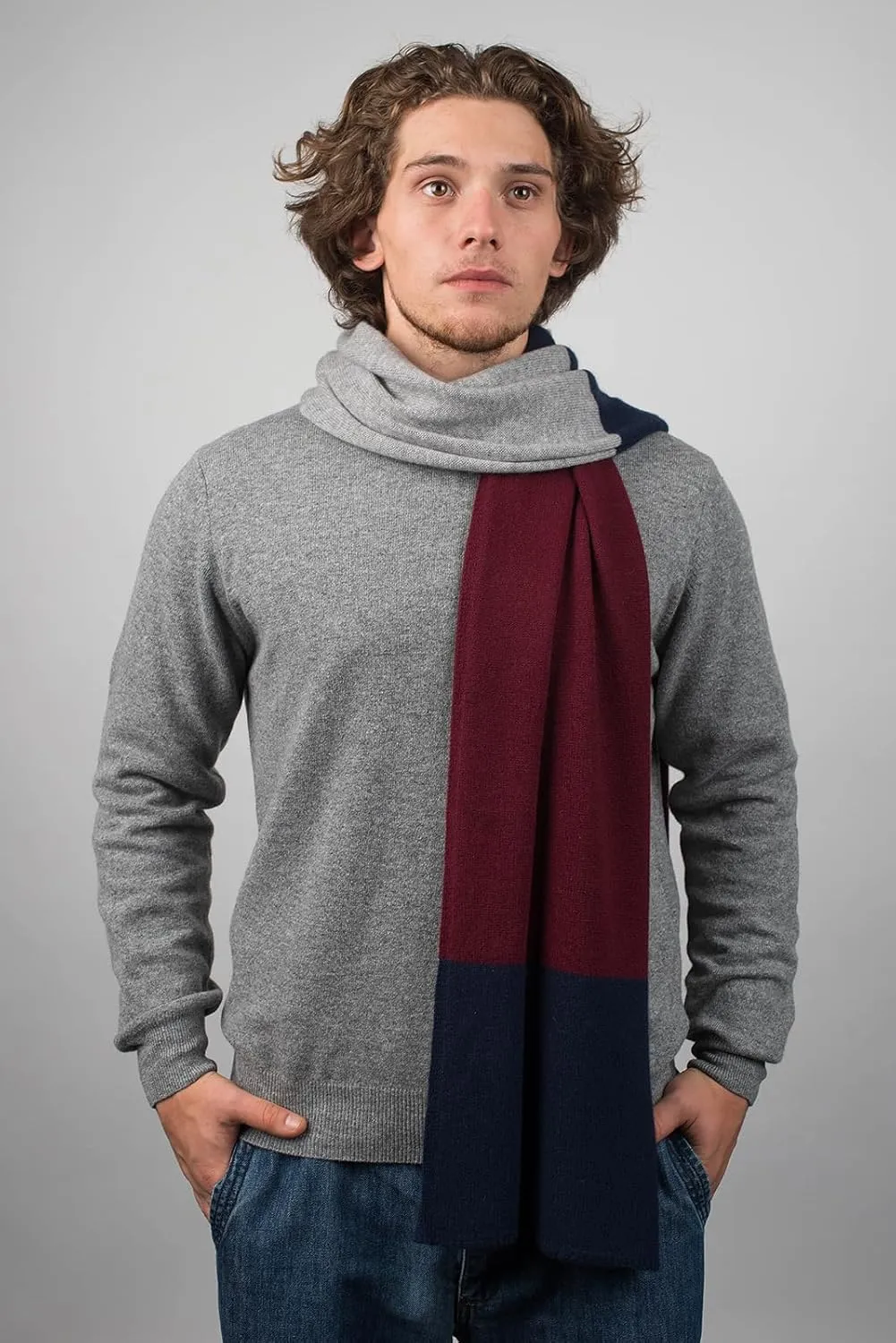 Dalle Piane Cashmere - 3 colors scarf 100% cashmere - Made in Italy - Man