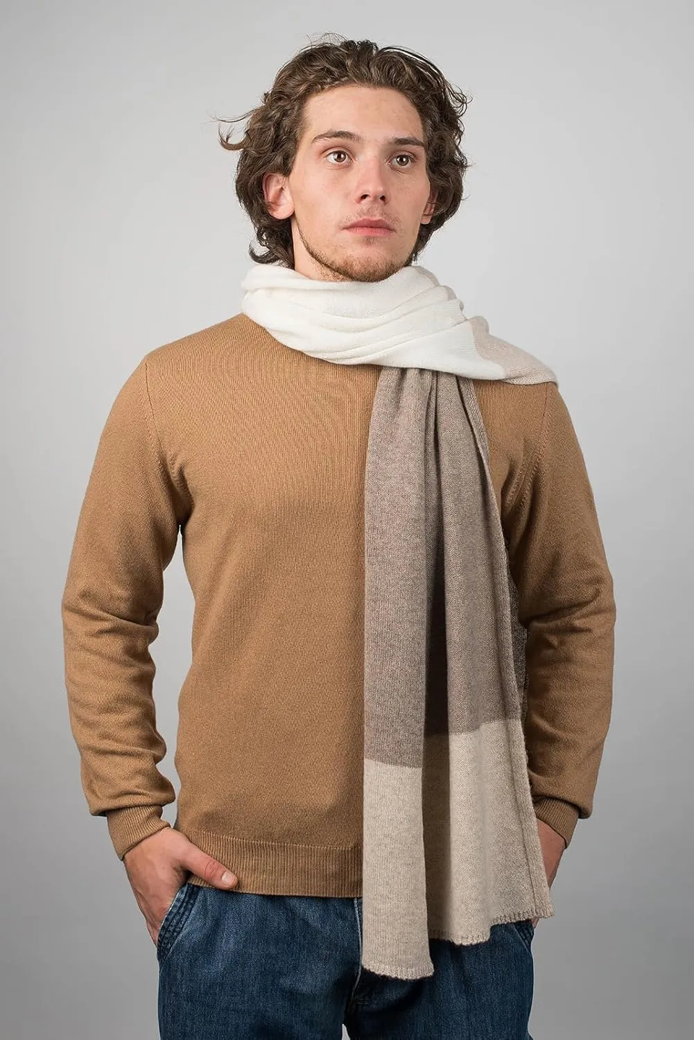 Dalle Piane Cashmere - 3 colors scarf 100% cashmere - Made in Italy - Man