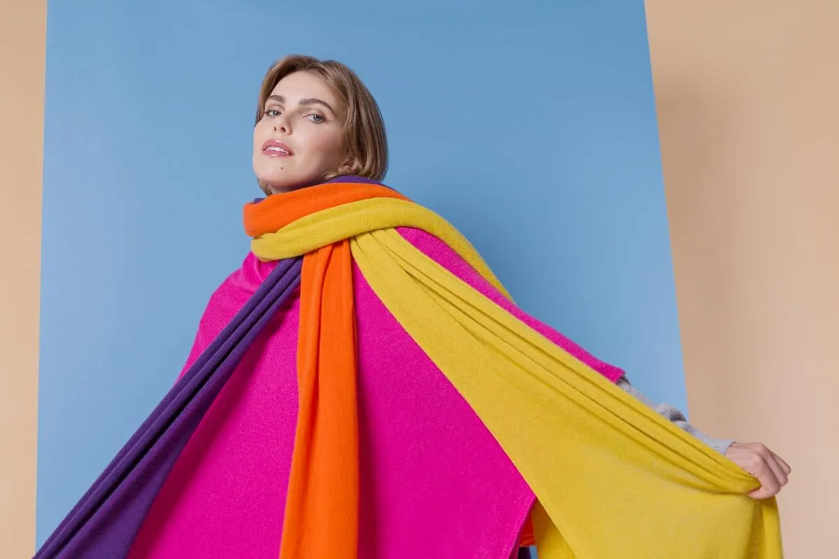 Dalle Piane Cashmere - Broad Scarf 100% cashmere - Made in Italy - Woman/Man