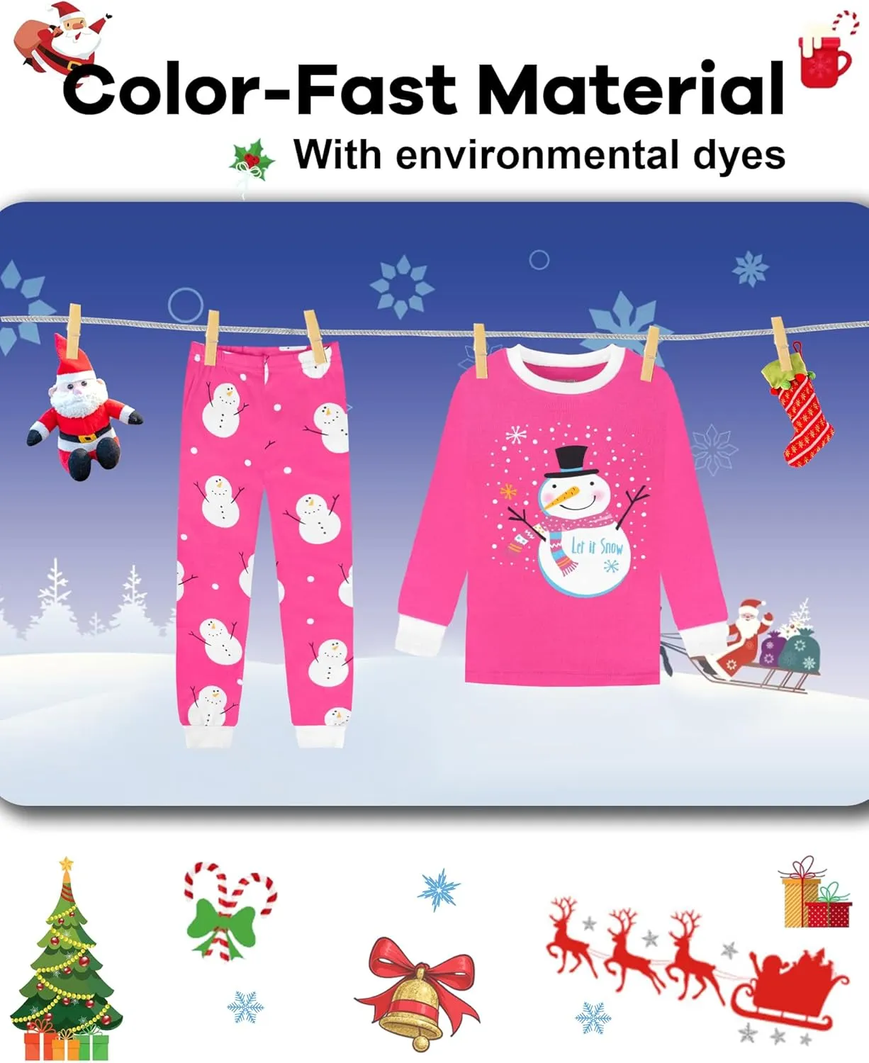 DAUGHTER QUEEN 18 Months-12 Years Boys & Girls Christmas Pajamas 100% Cotton Sleepwear