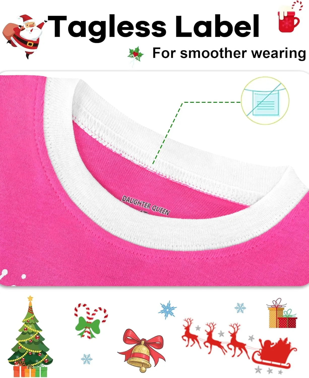 DAUGHTER QUEEN 18 Months-12 Years Boys & Girls Christmas Pajamas 100% Cotton Sleepwear