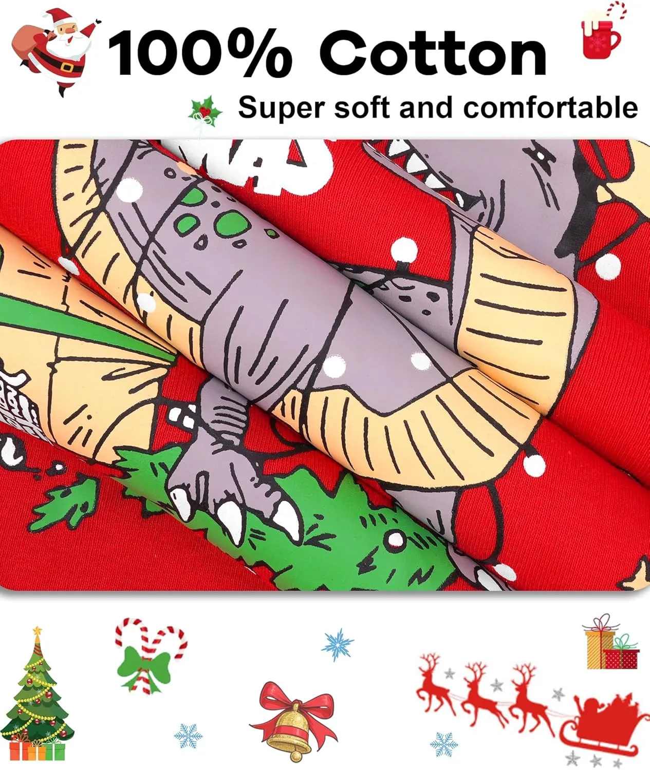 DAUGHTER QUEEN 18 Months-12 Years Boys & Girls Christmas Pajamas 100% Cotton Sleepwear