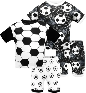 DAUGHTER QUEEN Boys Pajamas 4 Pieces Short Set 100% Cotton Sleepwear Size 18 Months-12 Years