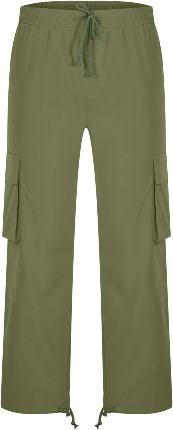 Dgoopd Cargo Pants for Men Big and Tall Jogger Pants Elastic Waist Workout Pants Casual Sweat Pants Outdoor Hiking Pants