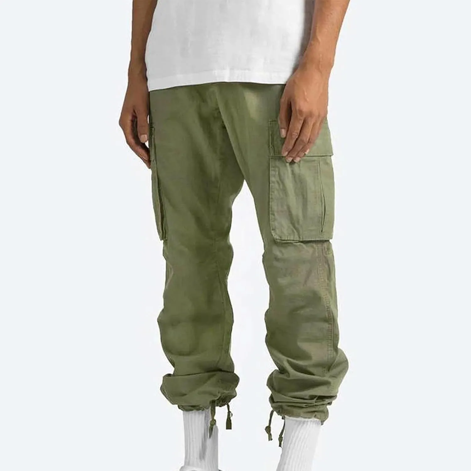 Dgoopd Cargo Pants for Men Big and Tall Jogger Pants Elastic Waist Workout Pants Casual Sweat Pants Outdoor Hiking Pants