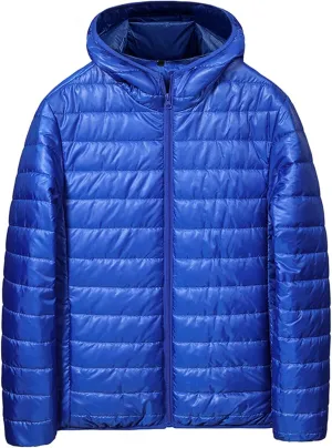 Down Jacket Men Lightweight Packable Puffer Jacket Winter Thermal Quilted Coats Waterproof Bubble Coats with Hood