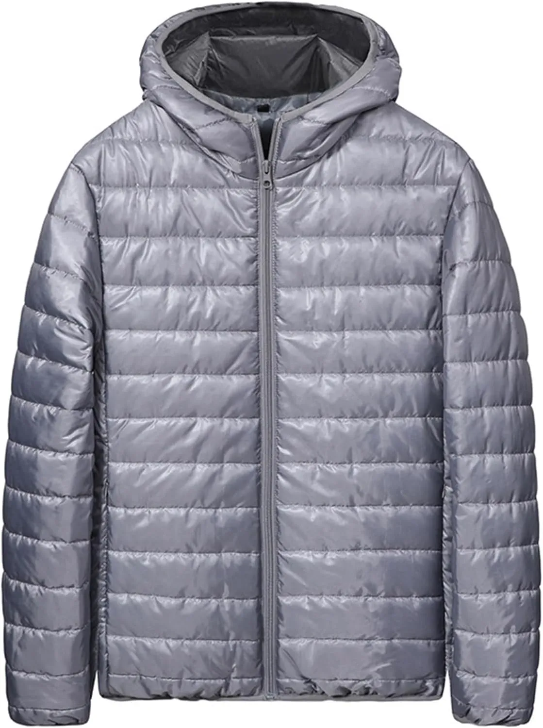 Down Jacket Men Lightweight Packable Puffer Jacket Winter Thermal Quilted Coats Waterproof Bubble Coats with Hood