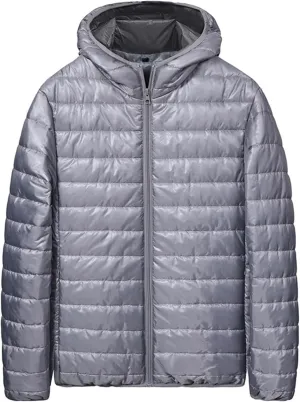 Down Jacket Men Lightweight Packable Puffer Jacket Winter Thermal Quilted Coats Waterproof Bubble Coats with Hood