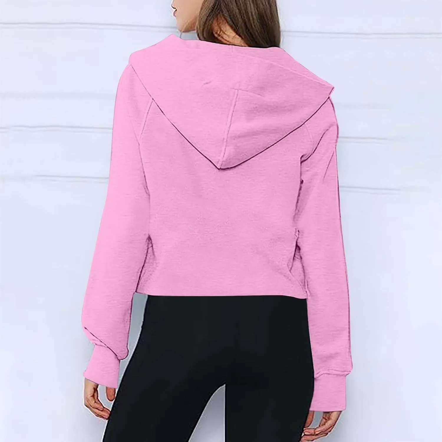 Easy Fall Outfits Womens Sweatshirts Half Zip Cropped Pullover Fleece Quarter Zipper Hoodies Fall Hoodies Jacket