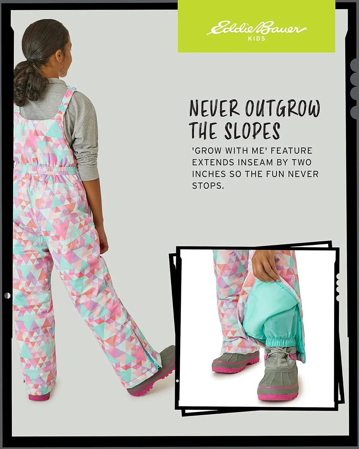 Eddie Bauer Kids Snow Bib - Insulated Waterproof Kids Snow Suit - Cozy Outdoor Activewear Overalls for Girls and Boys (3-16)