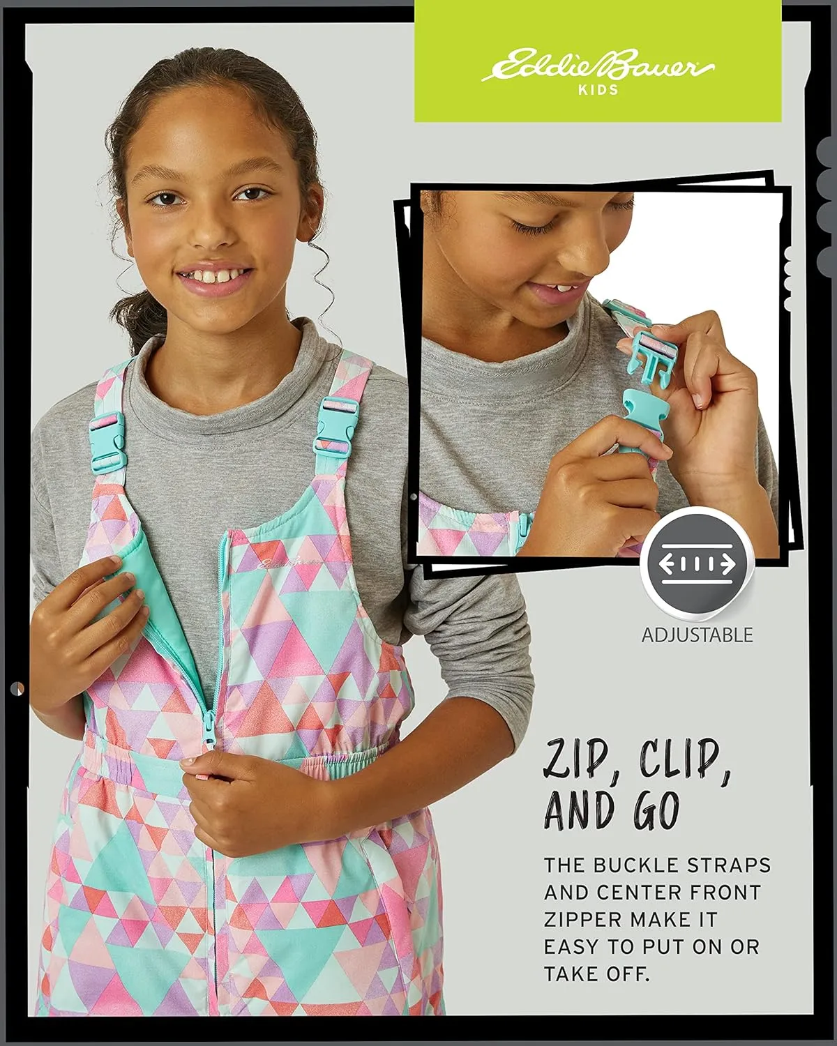 Eddie Bauer Kids Snow Bib - Insulated Waterproof Kids Snow Suit - Cozy Outdoor Activewear Overalls for Girls and Boys (3-16)