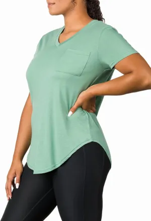 Epic MMA Gear Plus Size Womens V Neck Collar T Shirt | Summer Top with Chest Pocket
