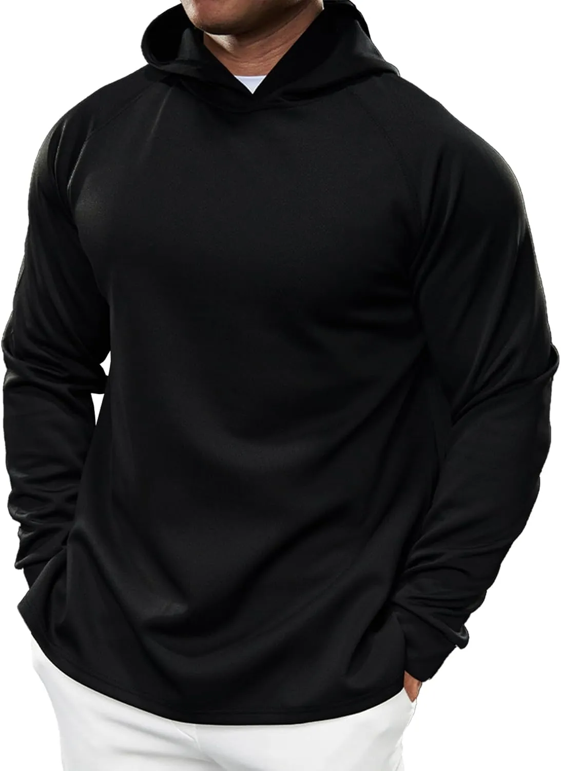 Fioboc Active Hoodies Smoothblend Split Curve Hem Pullover Sweatshirts Lightweight Moisture-wicking Hoodies S-4XL