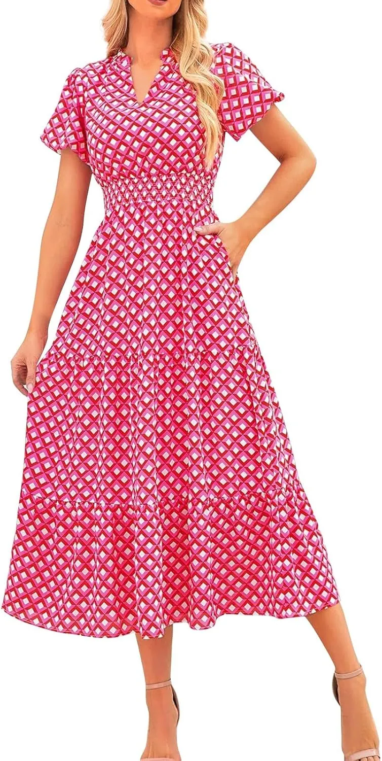 Formal Dresses for Women Gowns Evening Party Cocktail Dress Long Split Elegant V Neck Wrap Ruffle Wedding Guest Dresses