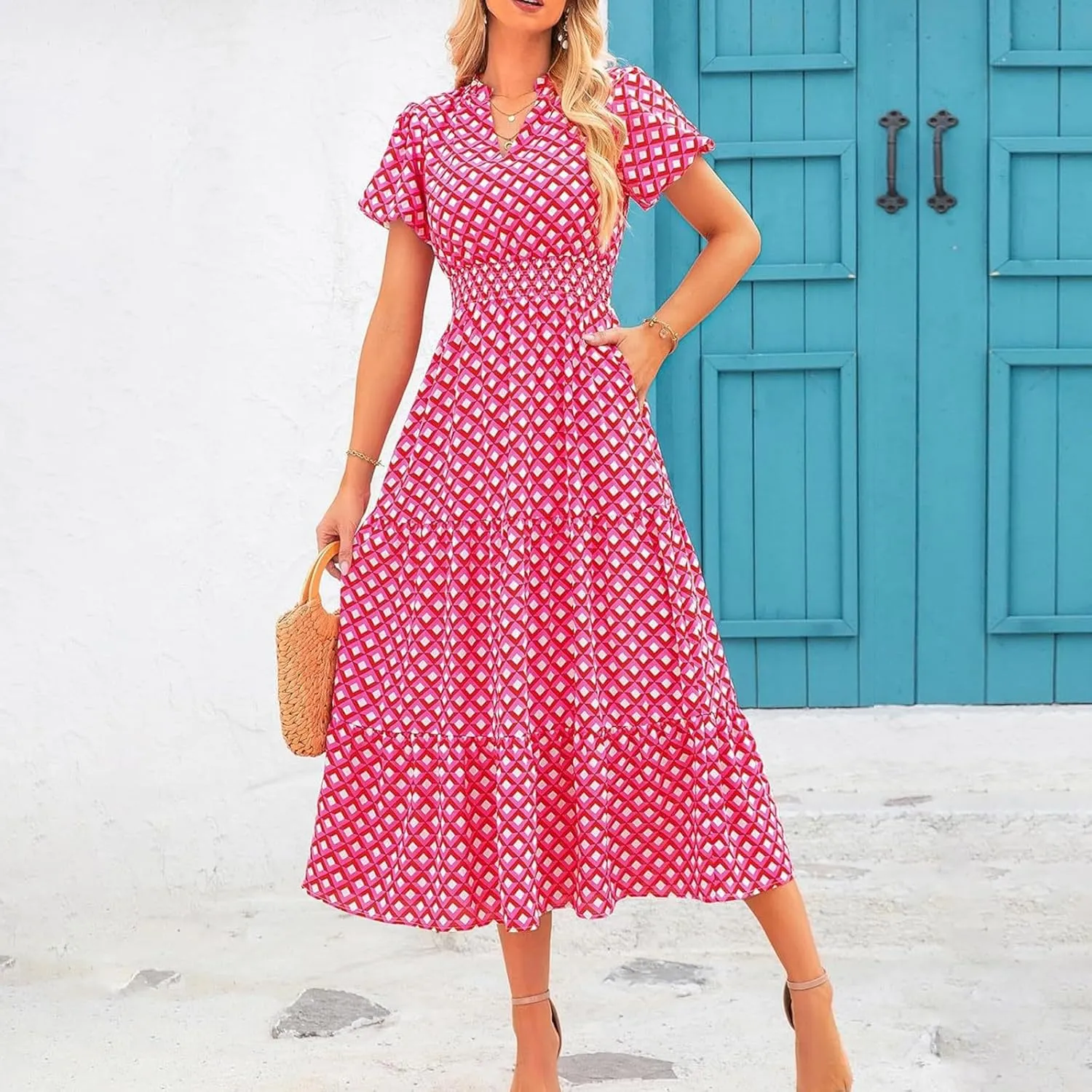 Formal Dresses for Women Gowns Evening Party Cocktail Dress Long Split Elegant V Neck Wrap Ruffle Wedding Guest Dresses