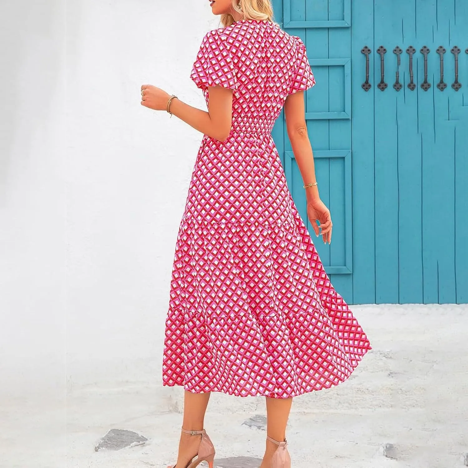 Formal Dresses for Women Gowns Evening Party Cocktail Dress Long Split Elegant V Neck Wrap Ruffle Wedding Guest Dresses