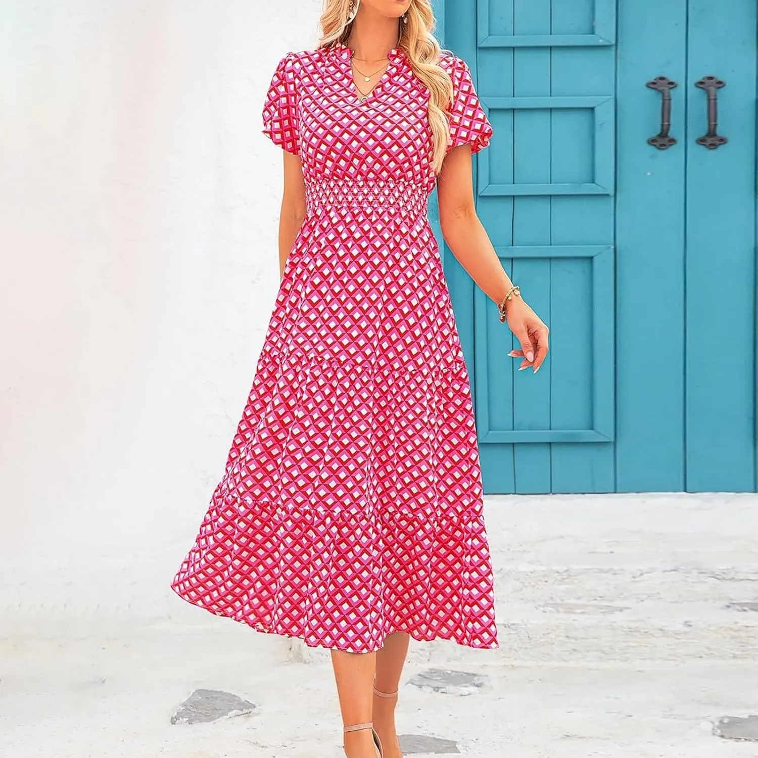 Formal Dresses for Women Gowns Evening Party Cocktail Dress Long Split Elegant V Neck Wrap Ruffle Wedding Guest Dresses