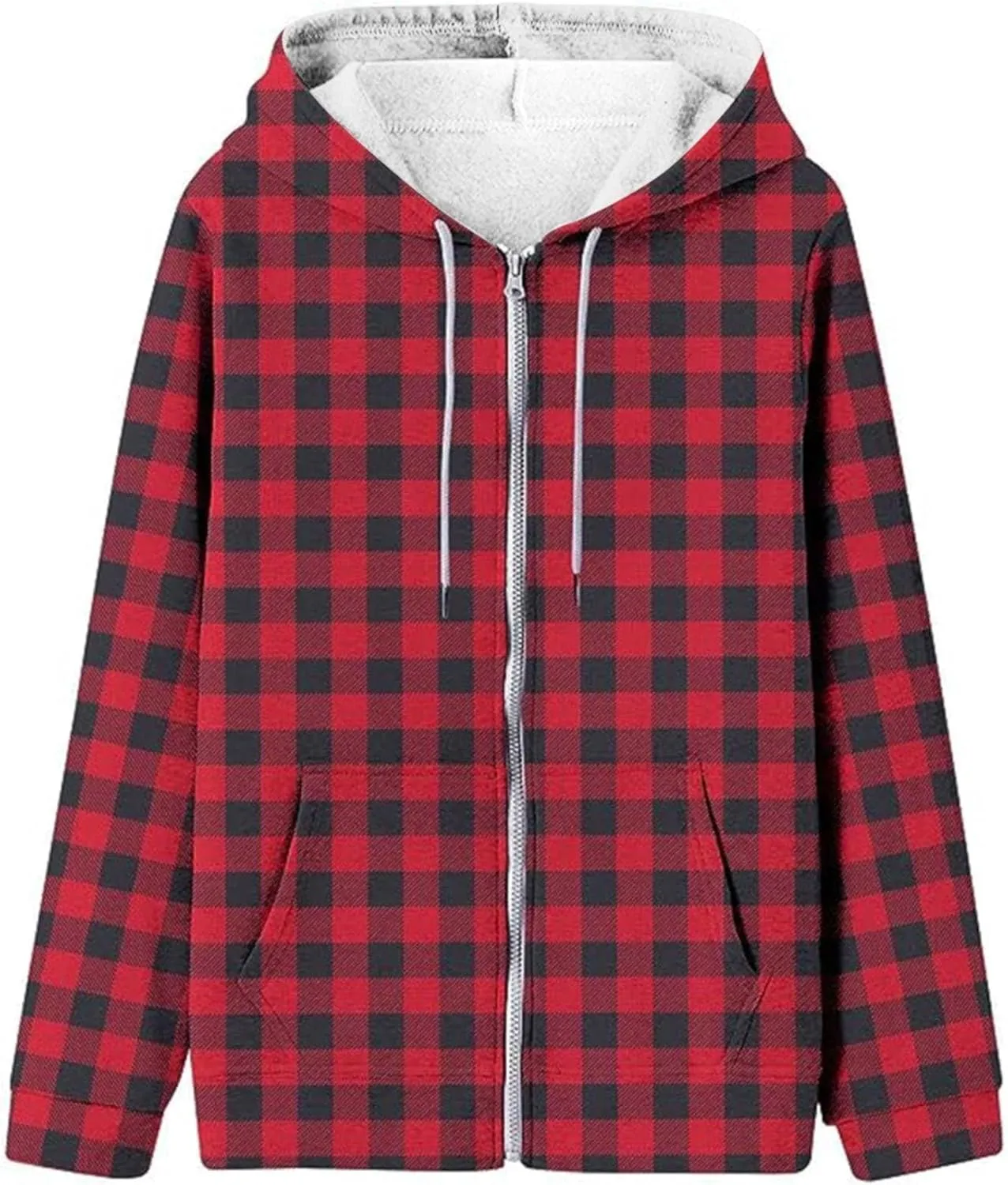 Full Zip Hoodies with Zipper Pocket Sweatshirt Casual Drawstring Clothing Zipper Track Hoodies Sweater Fashion