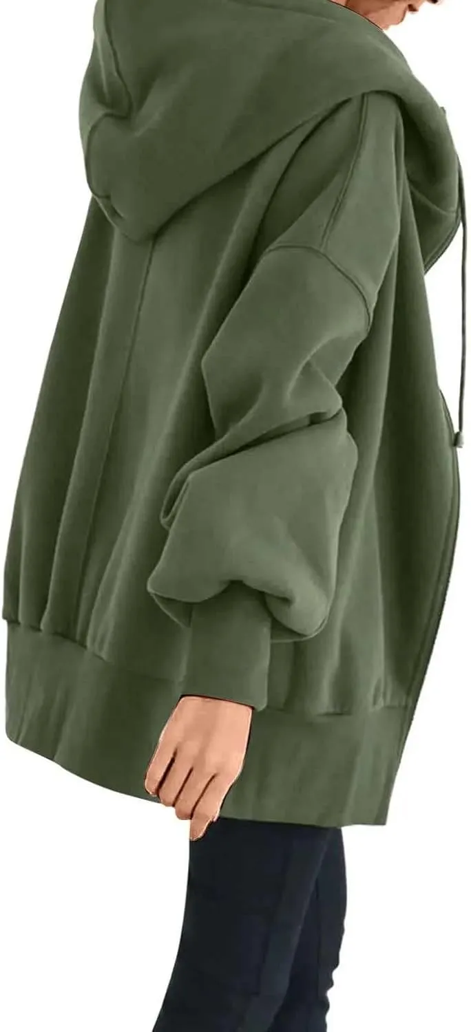 Full Zip Hoodies with Zipper Pocket Sweatshirt Casual Drawstring Clothing Zipper Track Hoodies Sweater Fashion