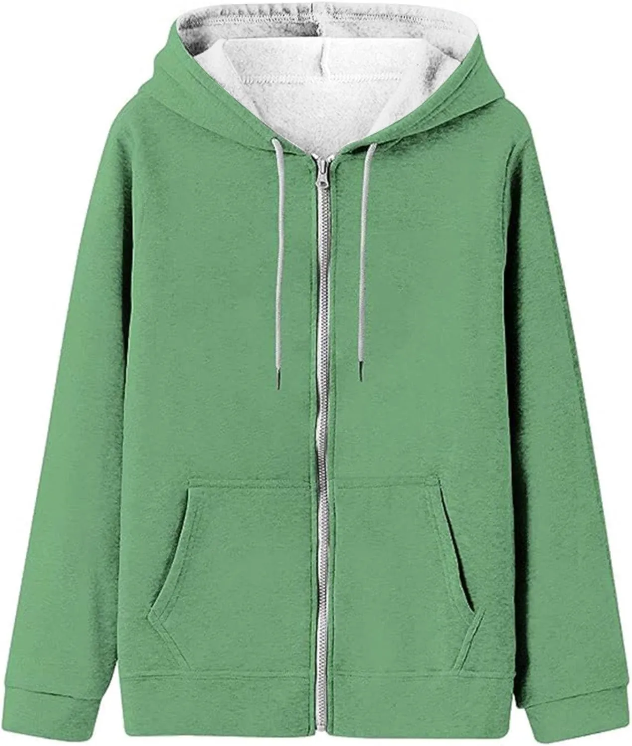 Full Zip Hoodies with Zipper Pocket Sweatshirt Casual Drawstring Clothing Zipper Track Hoodies Sweater Fashion