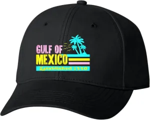 Go All Out Colorful Gulf of Mexico Established 1550 Dad Deluxe Trucker Flatbill Baseball Structured Embroidered Hat