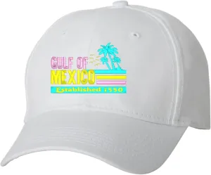 Go All Out Colorful Gulf of Mexico Established 1550 Dad Deluxe Trucker Flatbill Baseball Structured Embroidered Hat