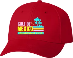 Go All Out Colorful Gulf of Mexico Established 1550 Dad Deluxe Trucker Flatbill Baseball Structured Embroidered Hat