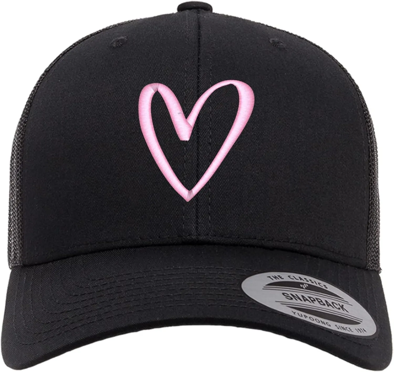 Go All Out Cute Abstract Heart Dad Deluxe Trucker Flatbill Baseball Structured Embroidered Hat