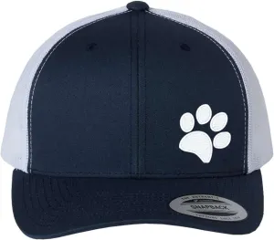 Go All Out Dog Paw Left Panel Classic Silhouette Dad Deluxe Trucker Structured Embroidered Hat