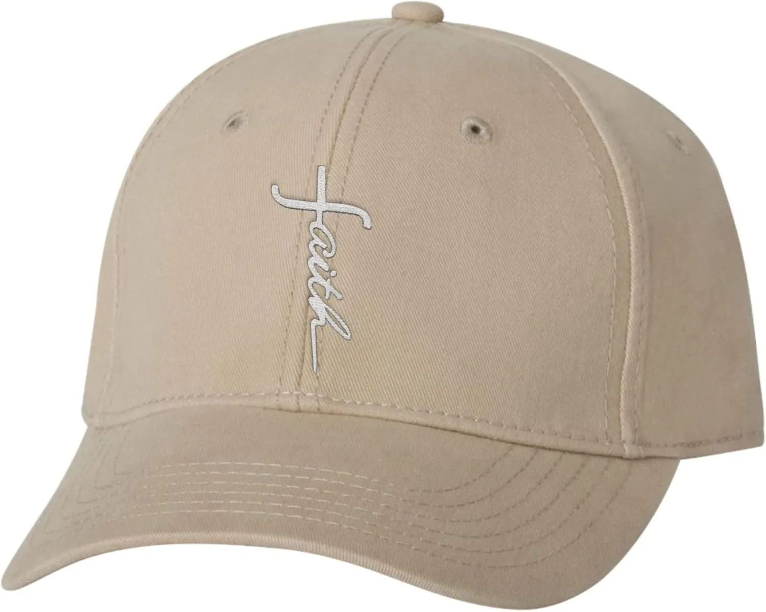 Go All Out Faith Cross Letters Christian Jesus Dad Deluxe Trucker Flatbill Baseball Structured Embroidered Hat