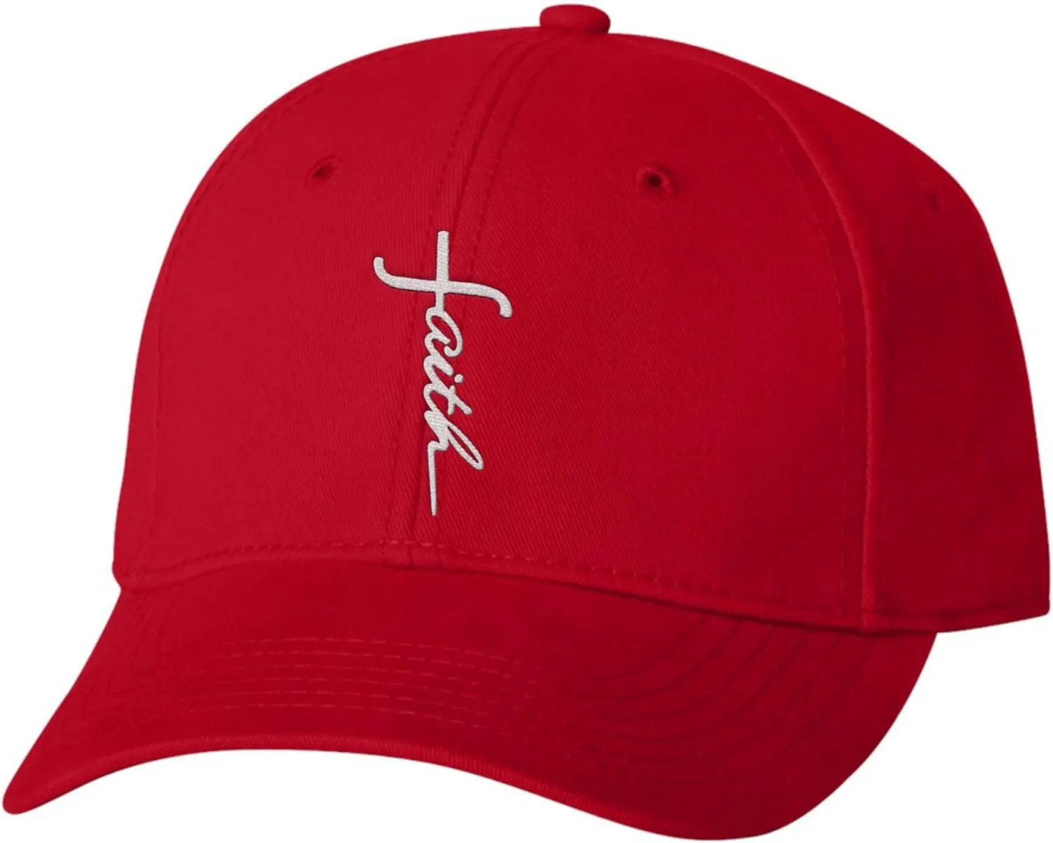 Go All Out Faith Cross Letters Christian Jesus Dad Deluxe Trucker Flatbill Baseball Structured Embroidered Hat