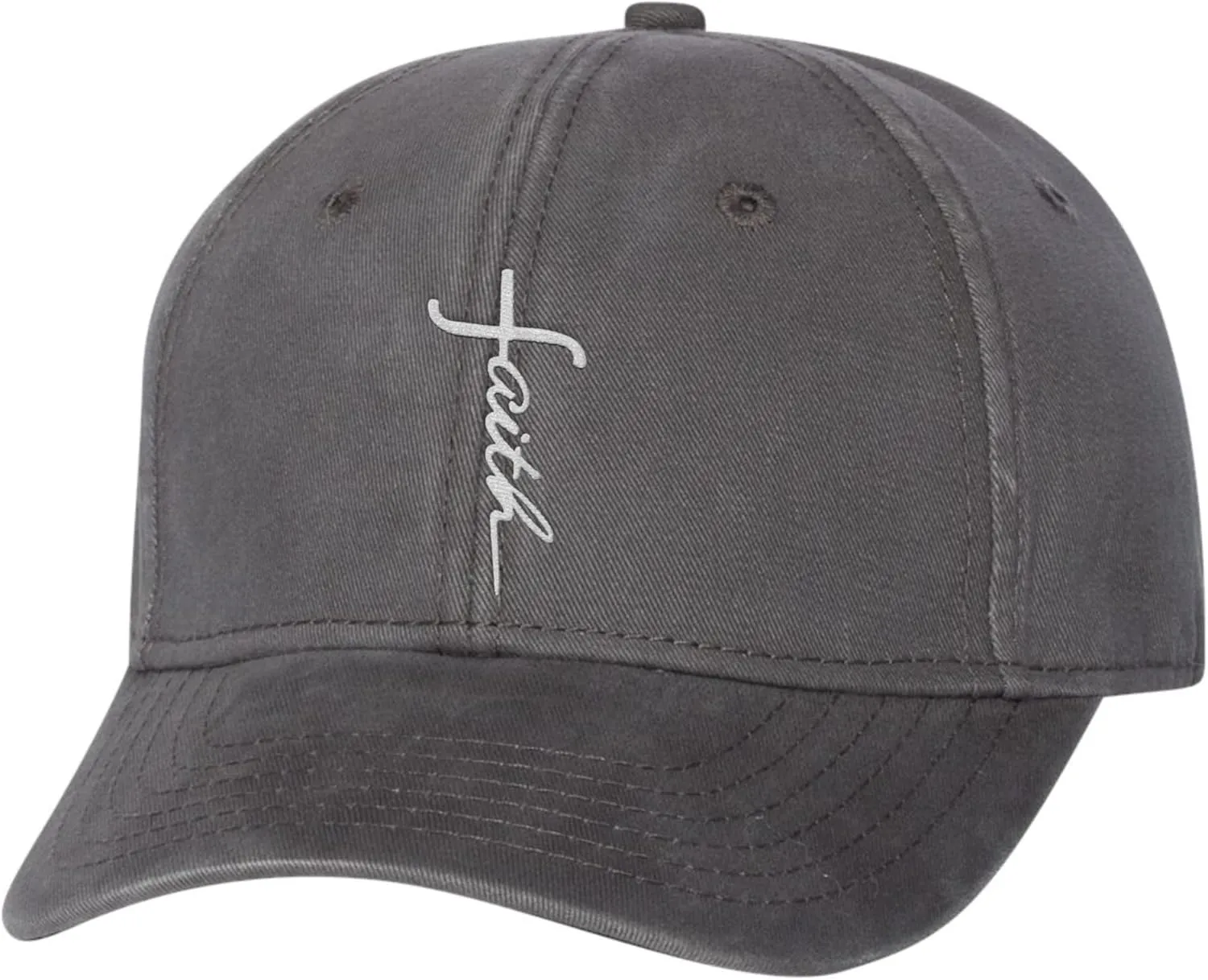 Go All Out Faith Cross Letters Christian Jesus Dad Deluxe Trucker Flatbill Baseball Structured Embroidered Hat