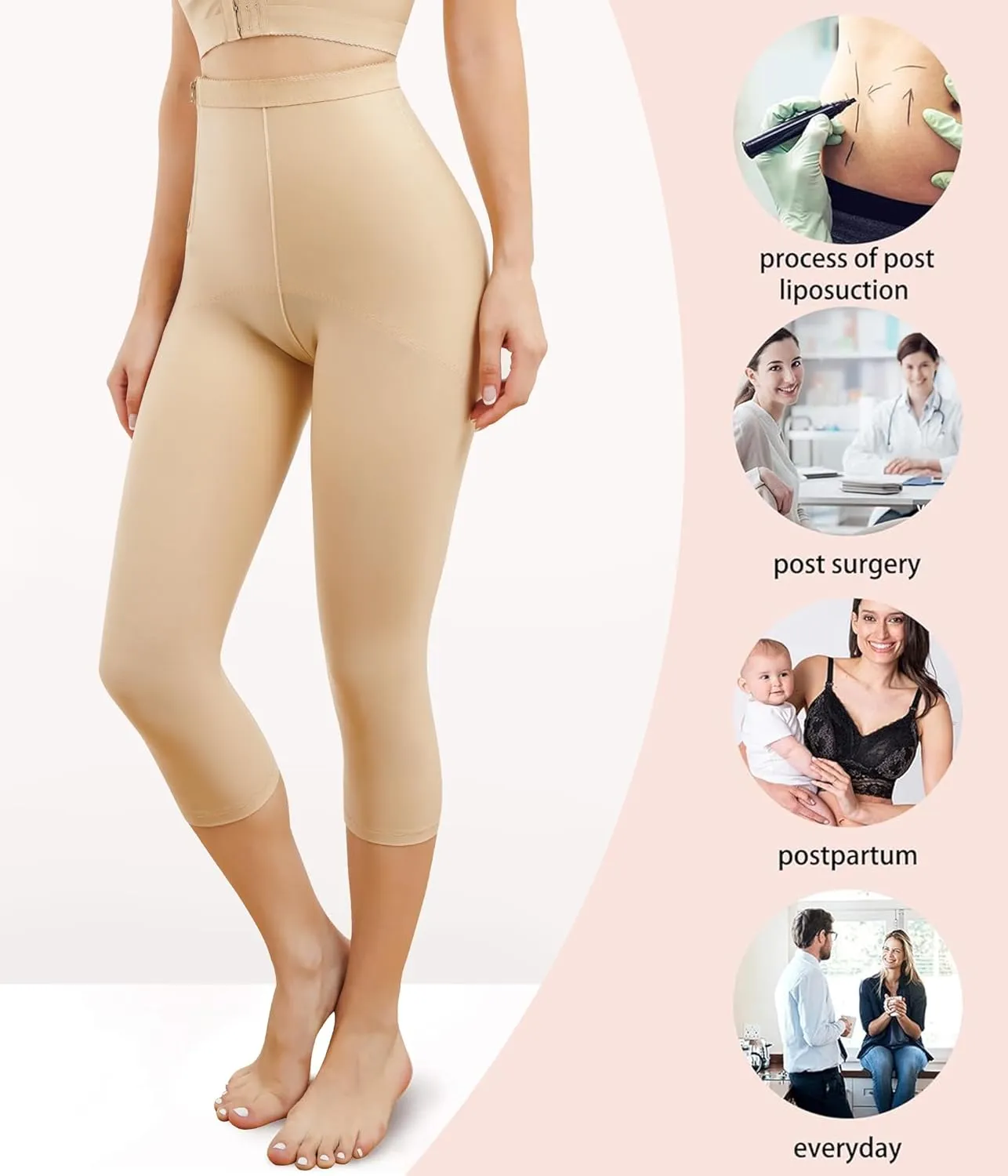 Gotoly Women Hi-Waist Butt Lifter Thigh Slimmer Panties Waist Trainer Shapewear Tummy Control Body Shaper Shorts