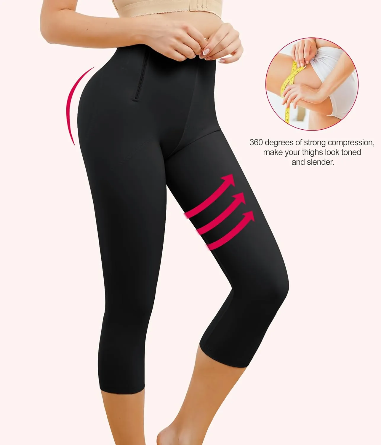 Gotoly Women Hi-Waist Butt Lifter Thigh Slimmer Panties Waist Trainer Shapewear Tummy Control Body Shaper Shorts