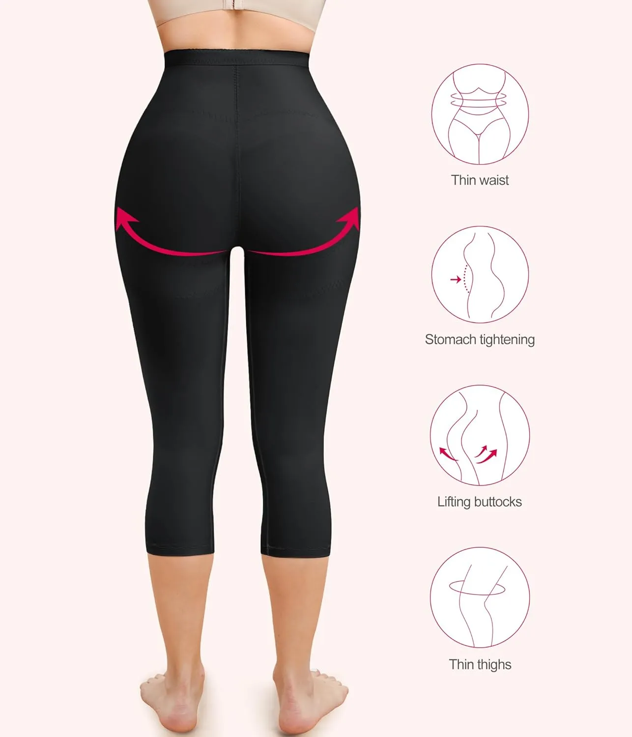 Gotoly Women Hi-Waist Butt Lifter Thigh Slimmer Panties Waist Trainer Shapewear Tummy Control Body Shaper Shorts