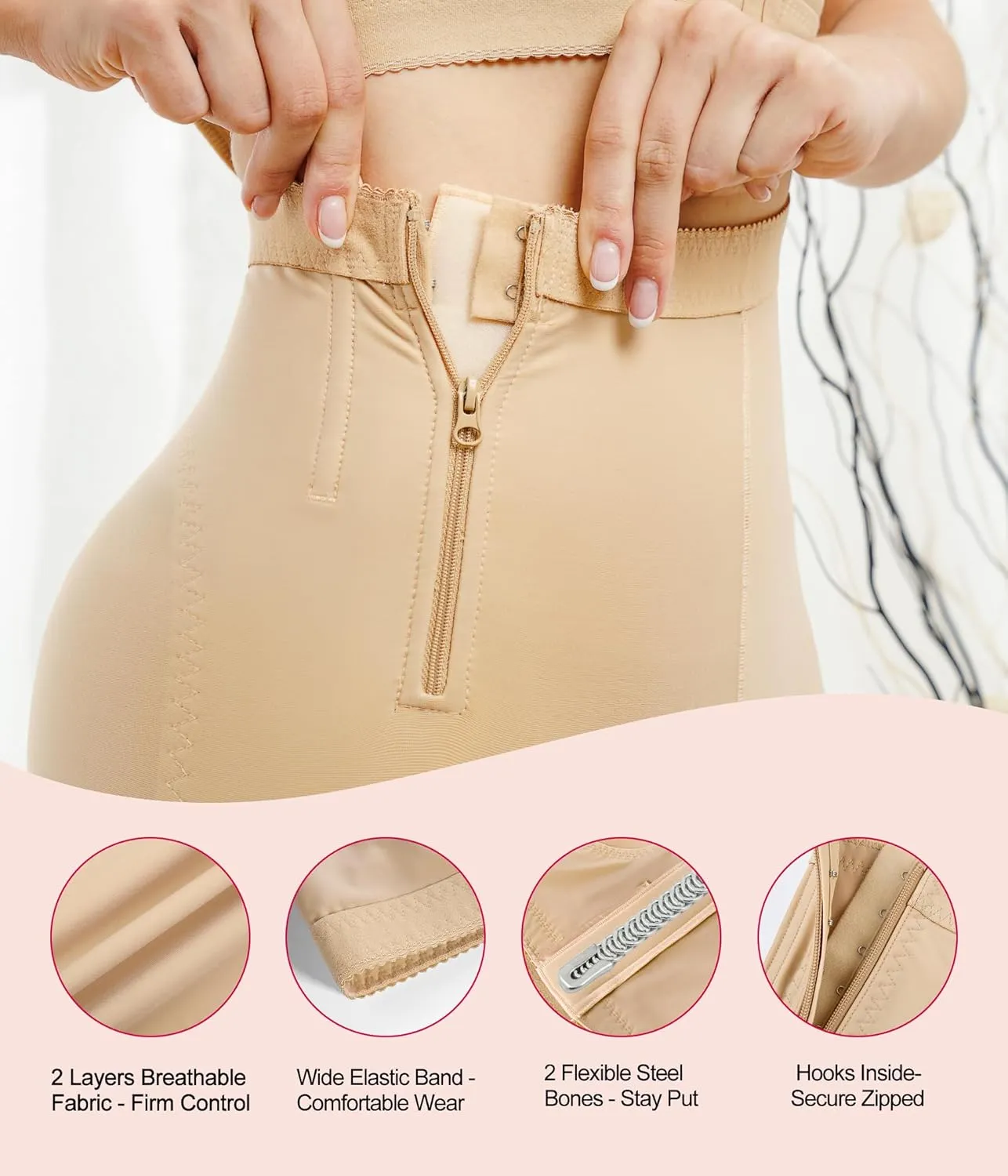 Gotoly Women Hi-Waist Butt Lifter Thigh Slimmer Panties Waist Trainer Shapewear Tummy Control Body Shaper Shorts