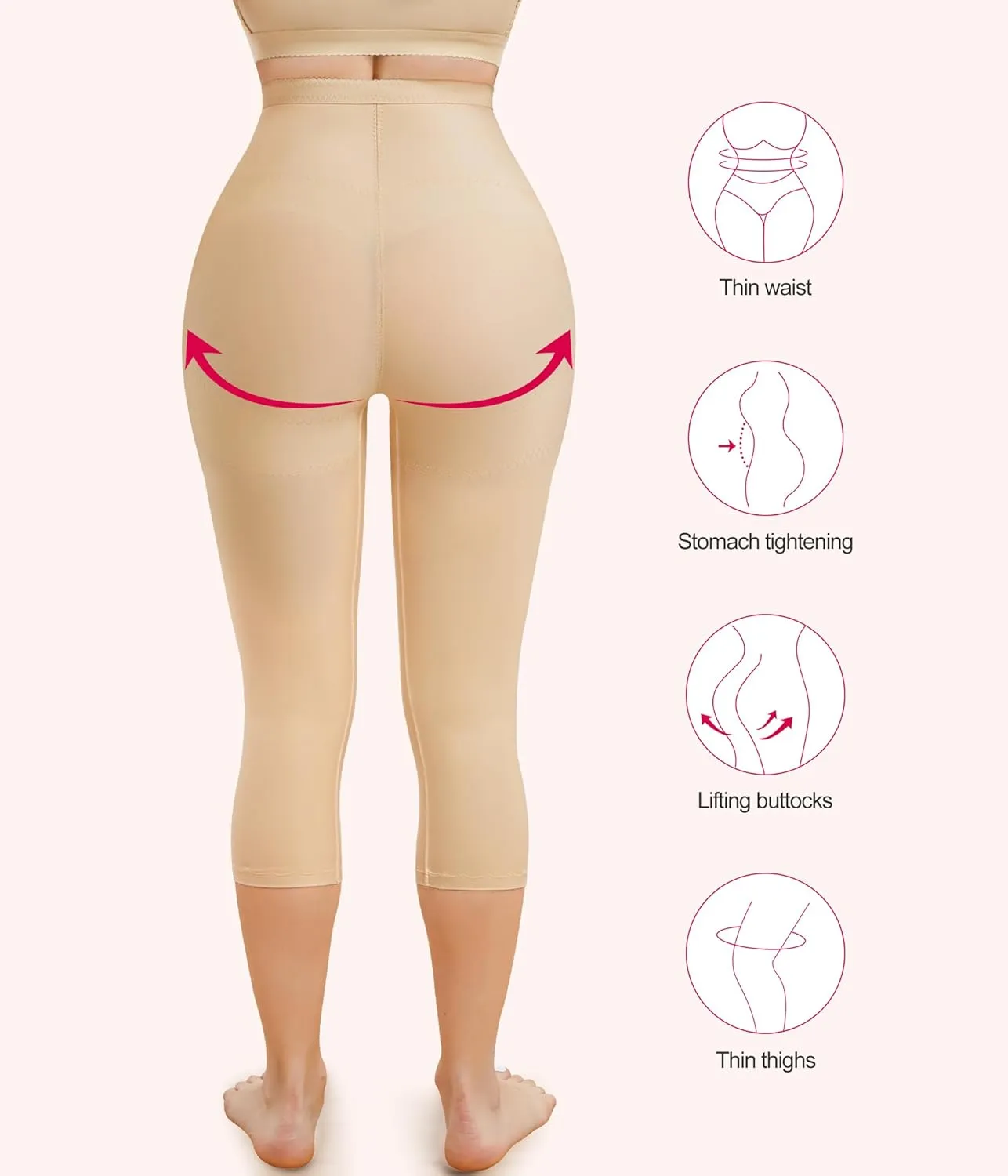 Gotoly Women Hi-Waist Butt Lifter Thigh Slimmer Panties Waist Trainer Shapewear Tummy Control Body Shaper Shorts