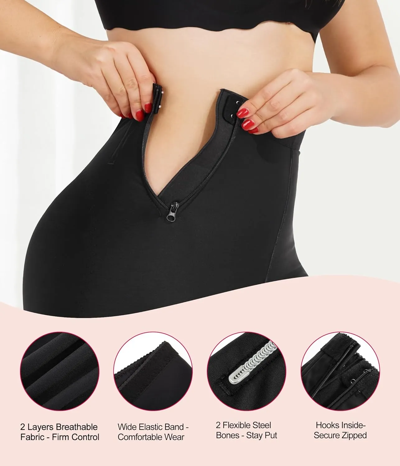 Gotoly Women Hi-Waist Butt Lifter Thigh Slimmer Panties Waist Trainer Shapewear Tummy Control Body Shaper Shorts